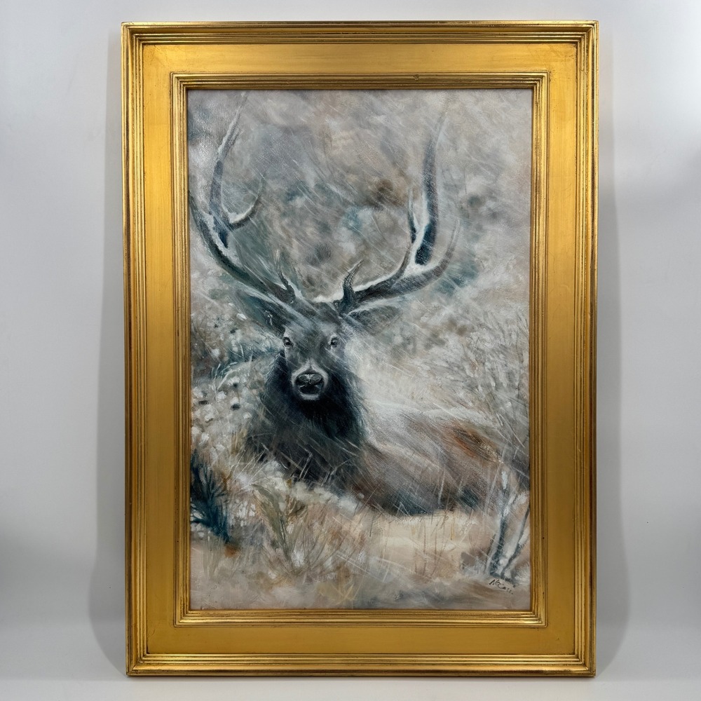 Noemi Kosmowski "Smoky Day" Original Stag Oil Painting, 2025